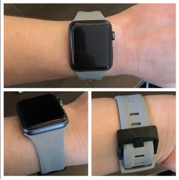 

Silicone Sport Band For Apple Watch 44mm 42mm 38mm 40mm For iWatch Series 6/5/4/3/2/1/SE Adjustable Waterproof Replacement Strap