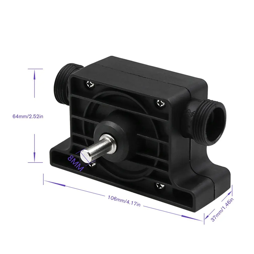 

Portable 1800 m3/h Flow rate Self Priming Transfer Oil Fluid Water Pump 8mm Round Shank for Electric Drill with Hose Connector