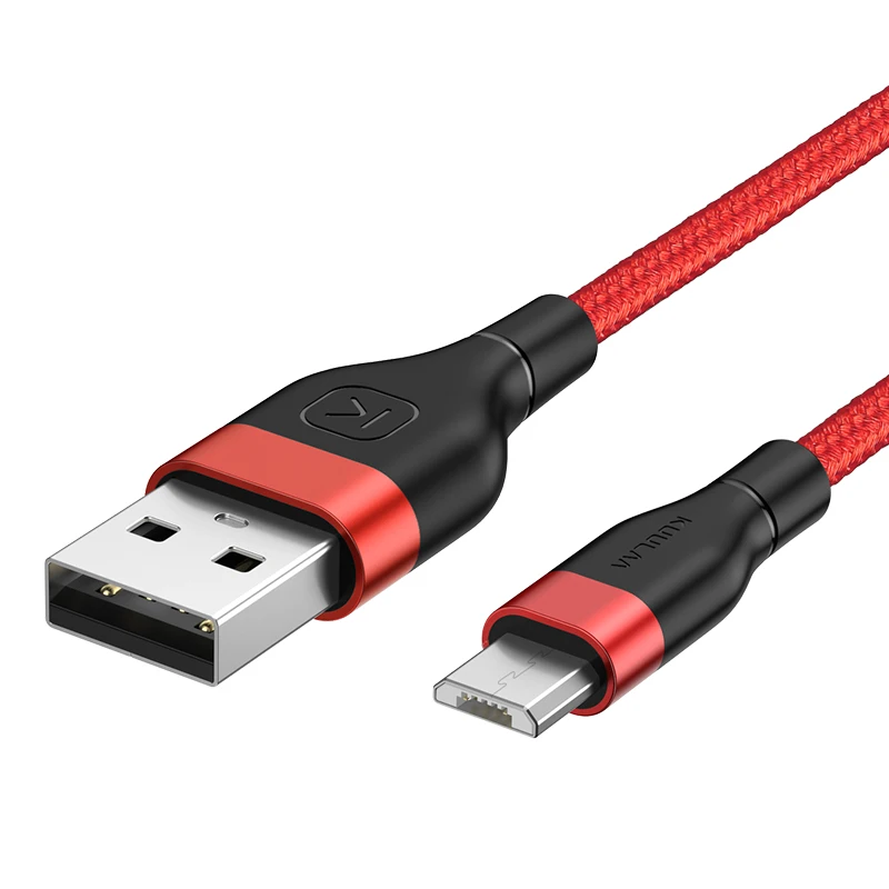 KUULAA mi cro USB кабель для Xiaomi mi Red mi Note 5 быстрое зарядное устройство mi croUSB шнур для зарядки и передачи данных для samsung S7 huawei Honor 8X - Цвет: Red