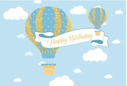 7x5FT светильник голубое небо воздушные шары Золотое баннер на день рождения с