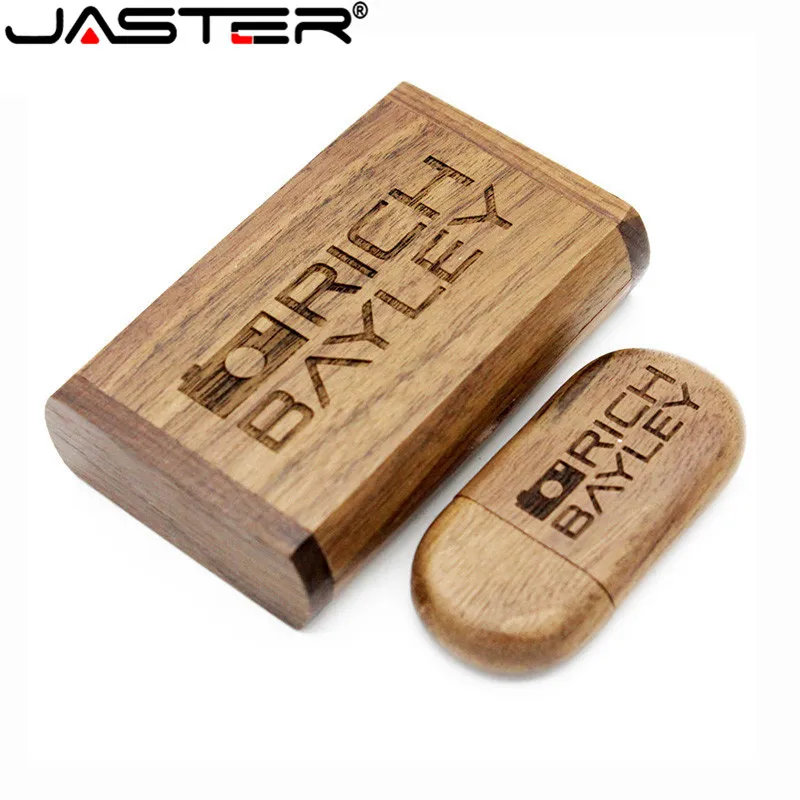 

Free LOGO Wooden Box USB2.0 Flash Drive 4G 8GB 16GB 32GB 64GB 128G Oval Pen Drives Wedding Photography Gifts Memory Stick U Disk