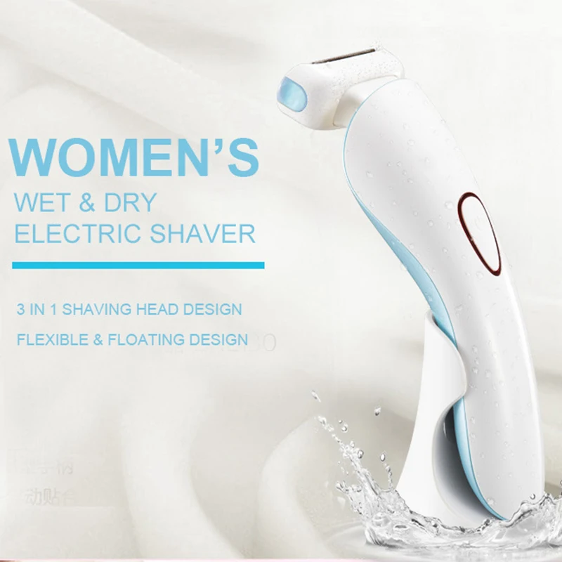 Enlarge Electric Shaver for Women IPX7 Waterproof Painless Hair Removal Suitable for Whole Body Rechargeable Bikini Trimmer with Stand