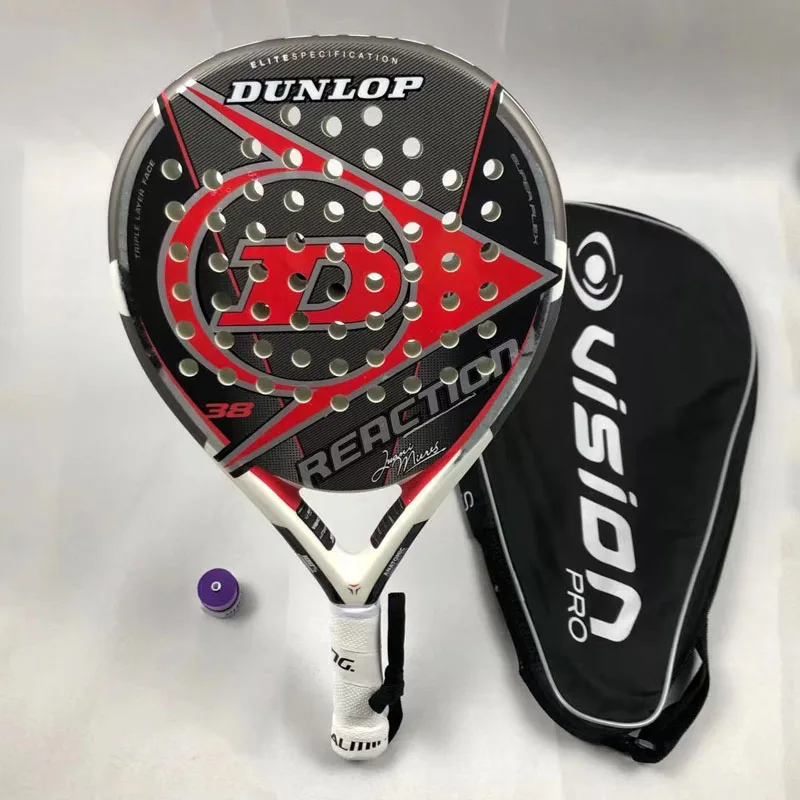 The Dunlop Paddle Tennis Racket Full Carbon Fiber Padel Beach Tennis Racket EVA Face Raqueta Women Men Cricket Racket With Bag
