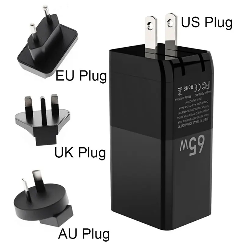 URVNS 65 Вт быстрое зарядное устройство (двойной порт USB C PD 3 0 и A) с ганом быстрая