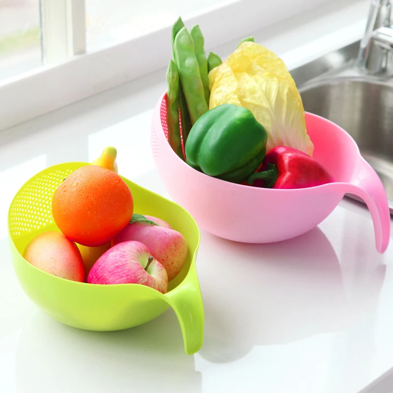 

Durable Rice Washing Filter Strainer Kitchen Tool Peas Sieve Basket Cleaning Gadget