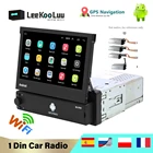 Автомагнитола LeeKooLuu, 1 Din, Android 9,1, выдвижной экран 7 дюймов, Авторадио, Bluetooth, Wi-Fi, Mirrorlink, GPS, видео, мультимедийная автомобильная стереосистема
