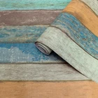 Средиземноморские самоклеящиеся зернистые обои в полоску под дерево Ретро ностальгическая деревянная доска для гостиной домашний декор настенные наклейки