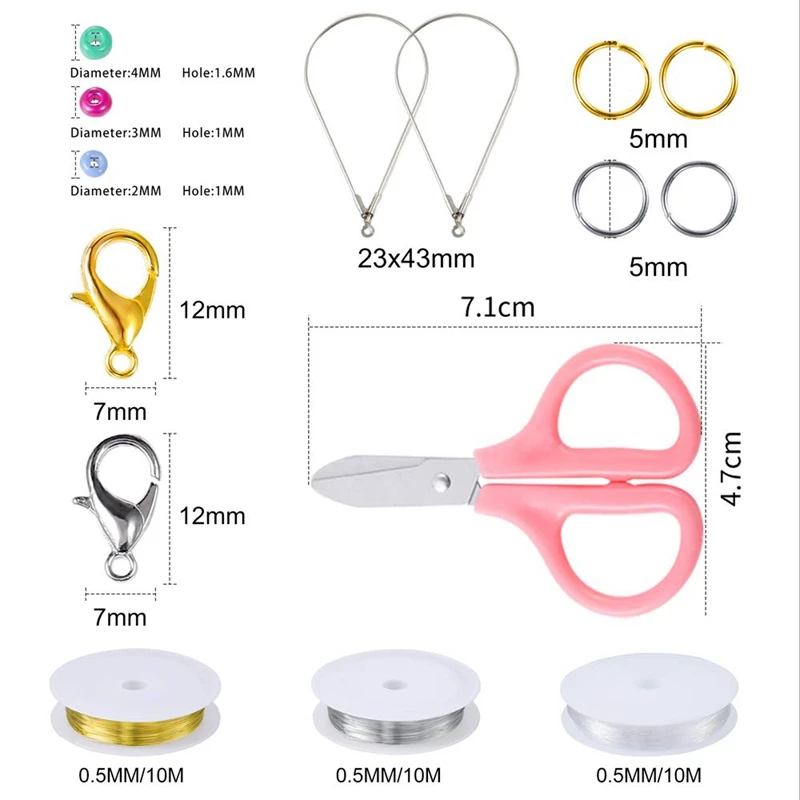27009 Pieces Glass Seed Beads Kit Multiple Sizes Craft with Small Pony Beading Hoop Earring and Other Accesso | Украшения и
