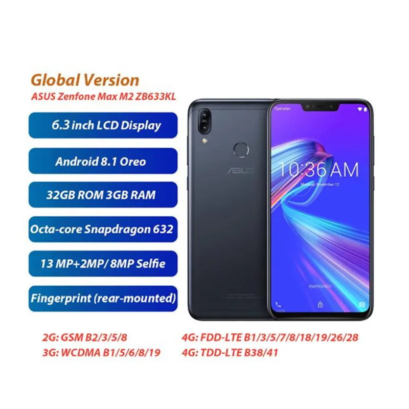 Смартфон Asus Zenfone Max M2 глобальная версия Оригинальный сотовый телефон экран 6 3