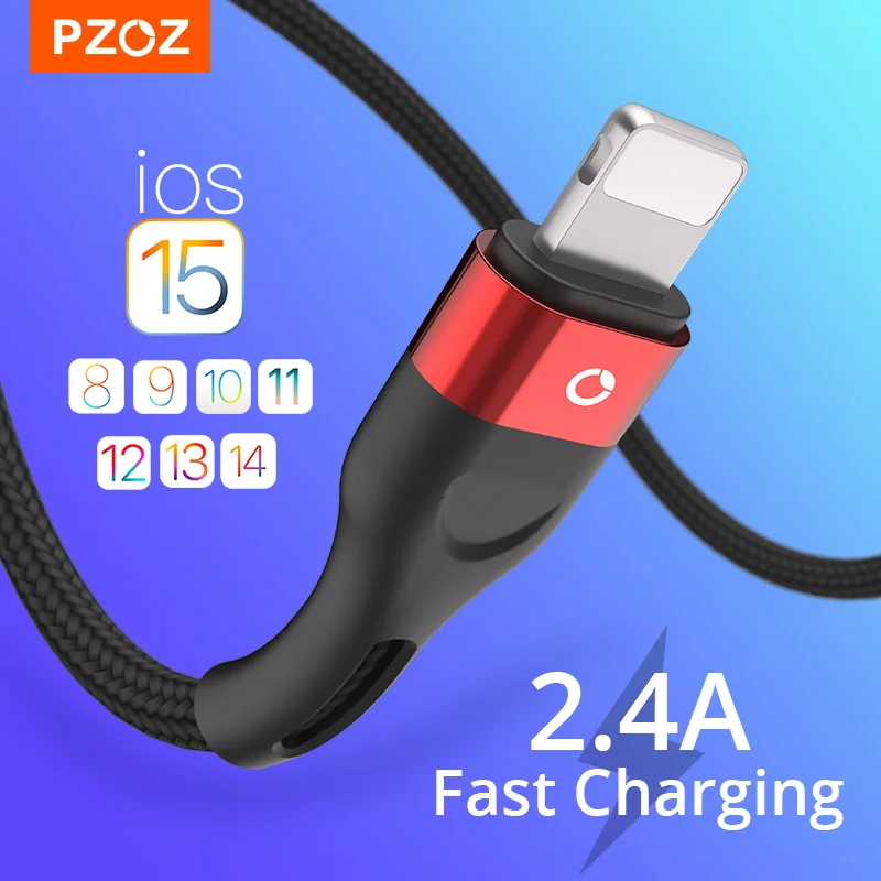 PZOZ USB Cable For iPhone 14 13 12 11 Pro Max  SE X XS 8 7 6 6s Plus 5 5S iPad Air Pro Mini 5 For ipad iPhone Fast Charger Cable