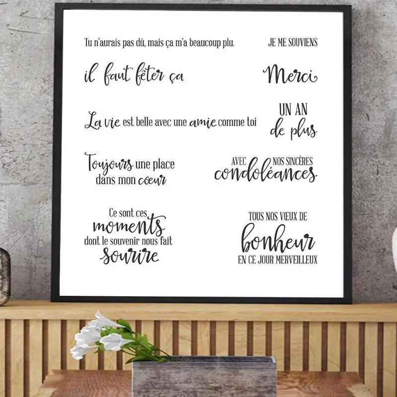 Силиконовый прозрачный штамп с французским алфавитом для самостоятельного