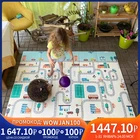 Детский спортзал, детский игровой коврик, домашний складной термокат, коврик для ползания, животных, алфавита, детская игрушка