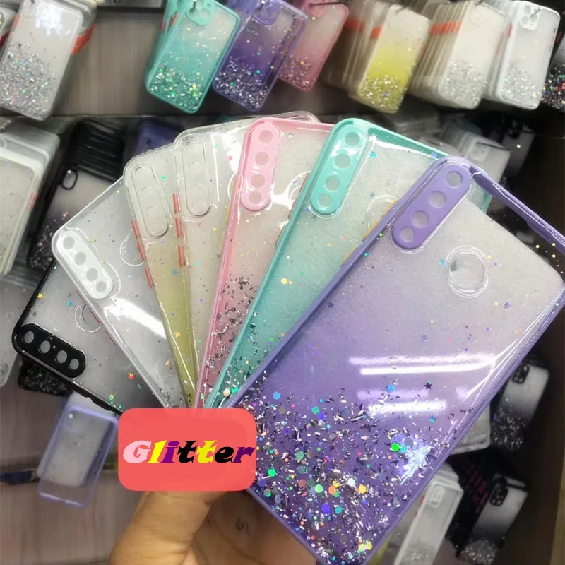 Яркий блестящий мягкий чехол из ТПУ с сердечками для huawei P30 Pro чехол-накладка p20 Lite
