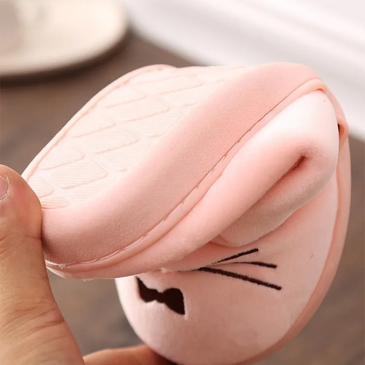 

2020 New Women Men Winter Home Slippers Cute Cartoon Cat Non-slip Floor Slipper Indoor Bedroom Couple Soft Plush Flat Warm Shoes