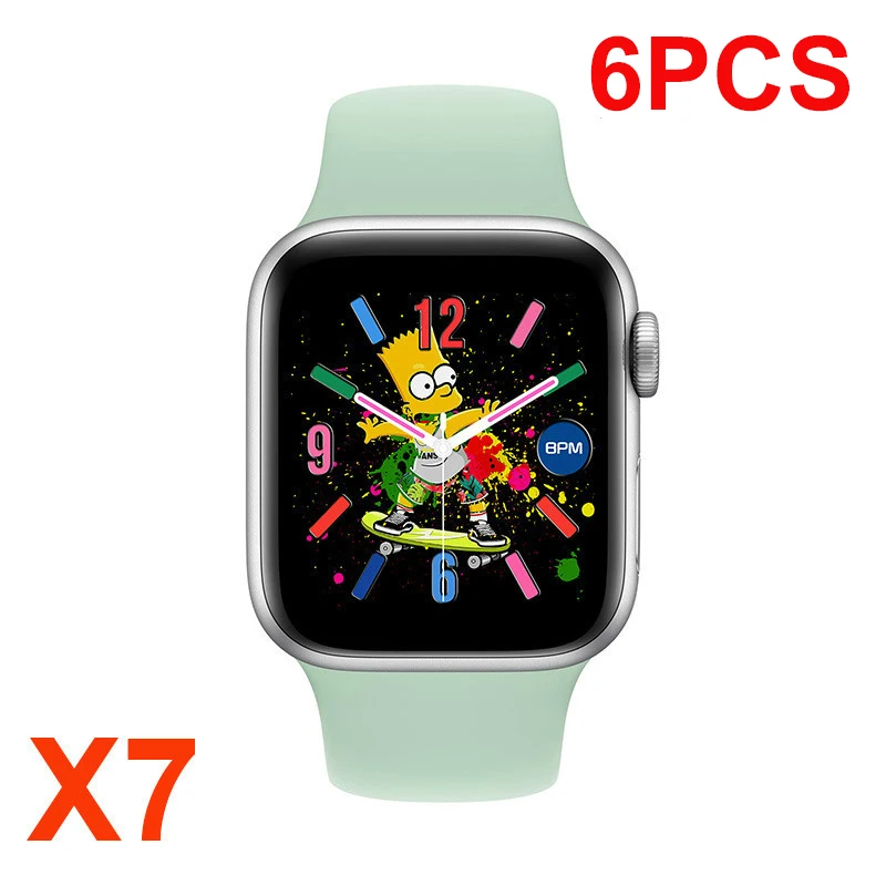 

6 шт IWO X7 SmartWatch серии 6 вызовов через Bluetooth Смарт-часы фитнес-трекер для измерения сердечного ритма, Смарт-часы для Android