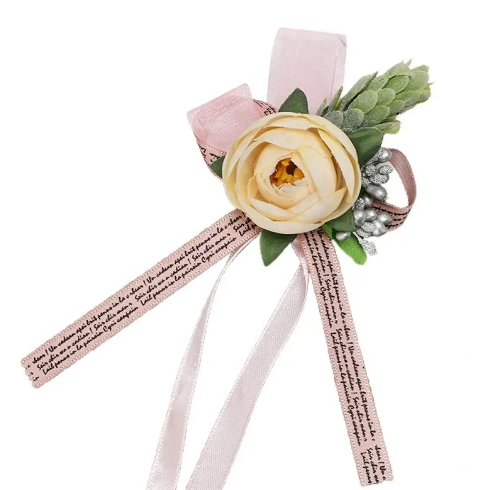 

Faux Silk Flower 4Pcs/Set Attractive Beautiful All Match Wrist Flower Decor Hard to Fade Fake Flower Lightweight for Gifts