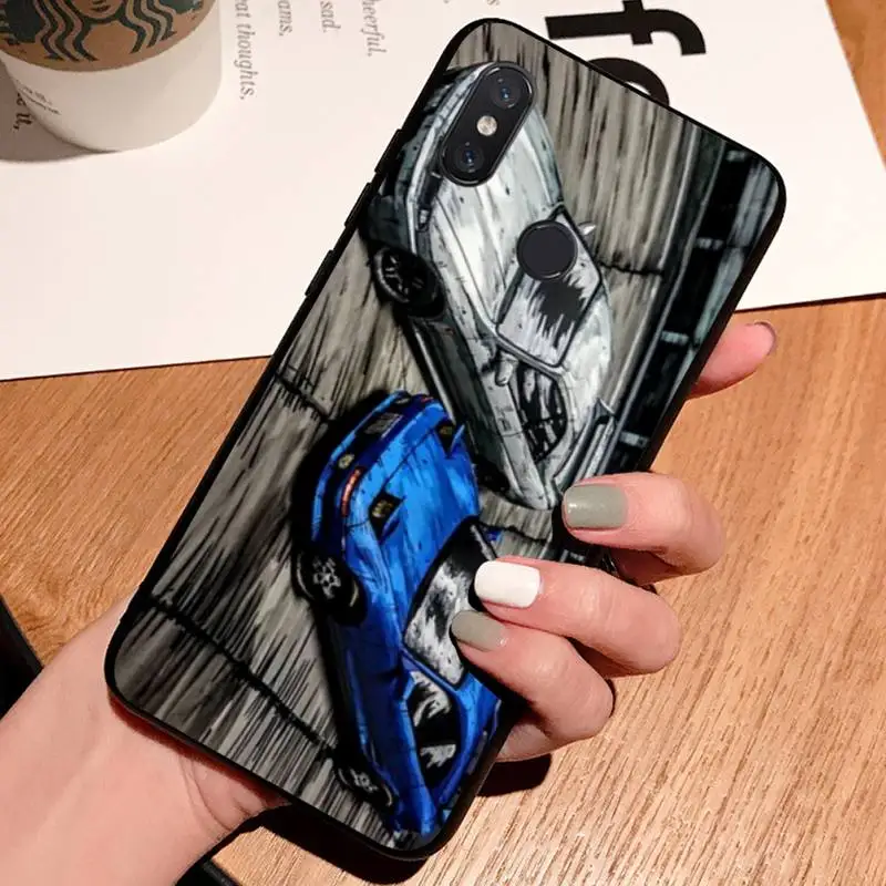 

initial d JDM Drift D black white cartoon car luxury Phone Case shell For Xiaomi Redmi note 7 8 9 t k30 max3 9 s 10 pro lite