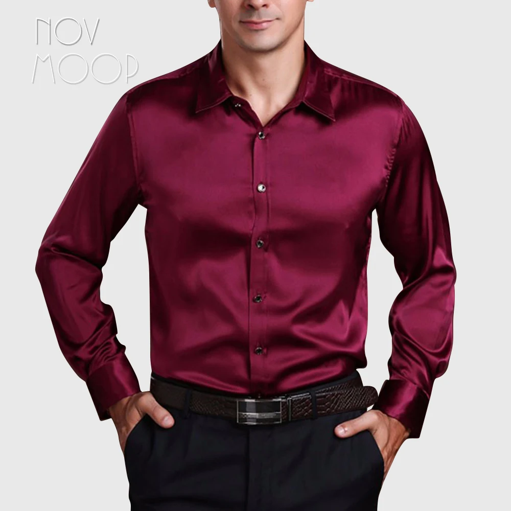 Американский стиль 3 цвета однотонная деловая шелковая рубашка мужские рубашки