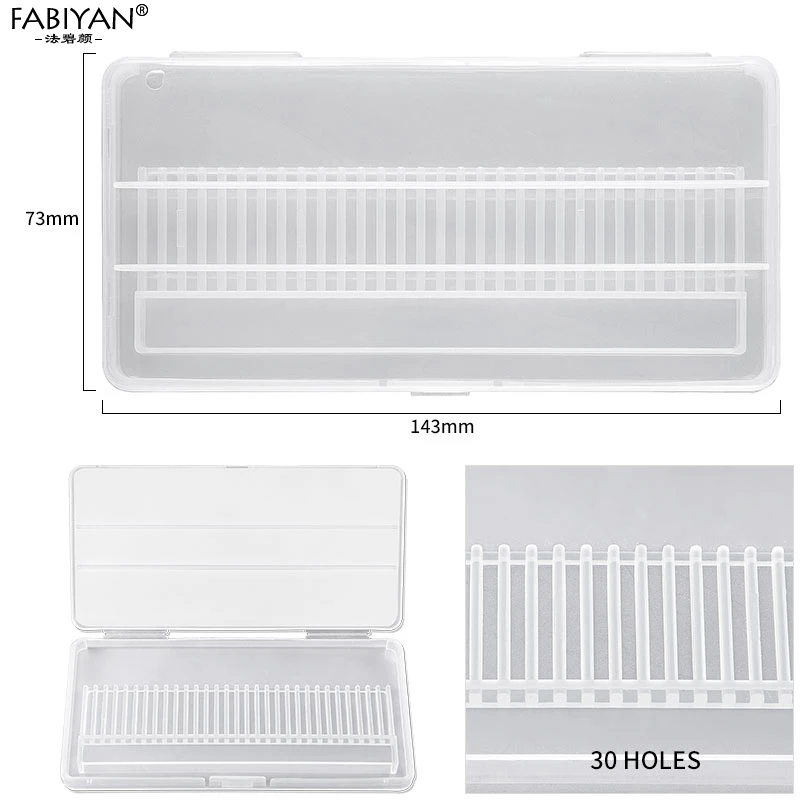 1Pcs 30 Holes Подставка для Дисплей бор для дизайна ногтей ящик для хранения пудреница выставка пустой корпус, инструменты для маникюра, 10/20 Вт, 30 Вт, отверстия - Цвет: 1Pcs 30 Holes