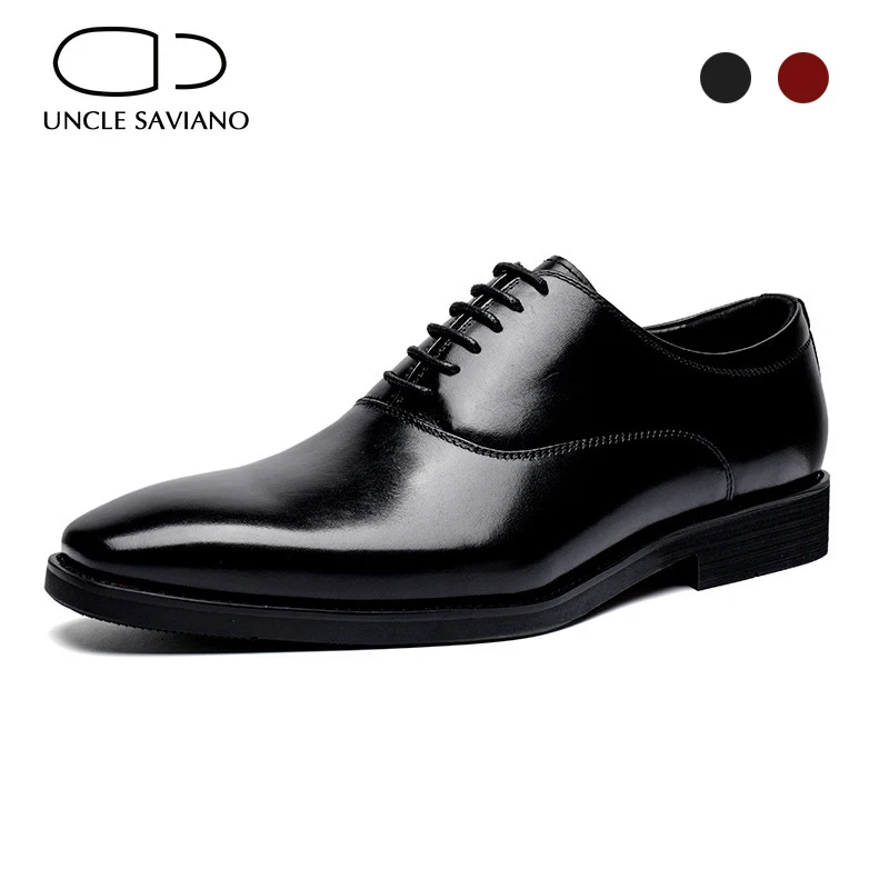 Uncle Saviano Oxford Shoes for Men Dress Handmade Style Formal Best Men Shoes Designer Genuine Leather Wedding Man Fashion Shoe