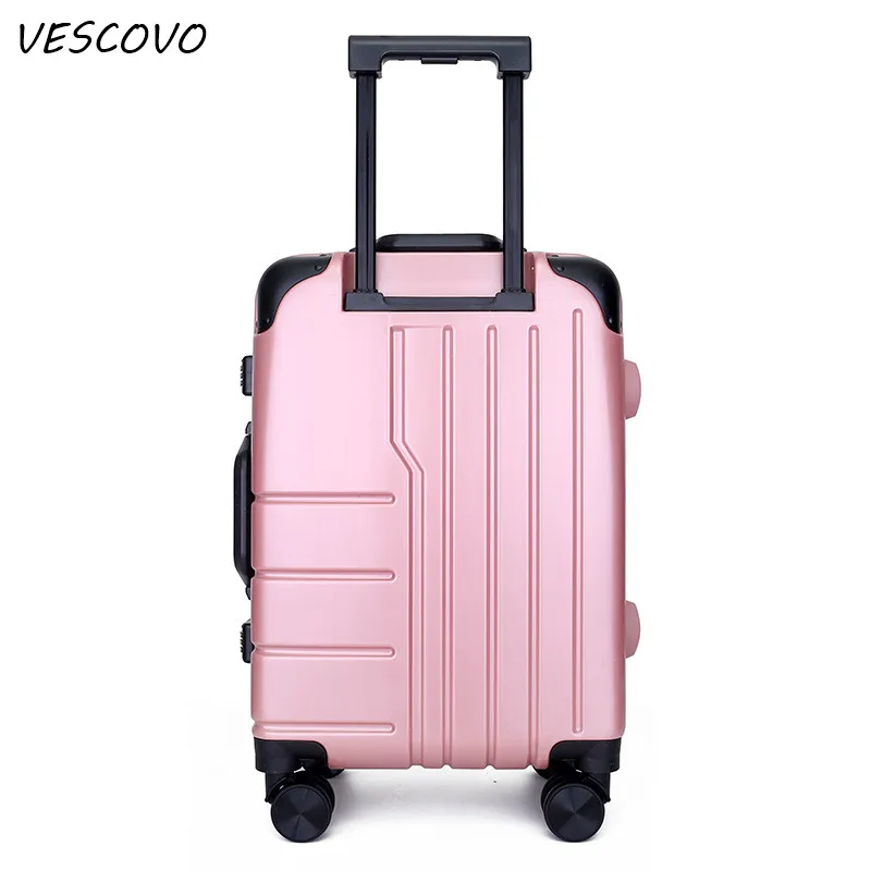 VESCOVO 20 &quot22&quot 24 &quot26 дюймов высокое качество 100% алюминиевый каркас багажный PC