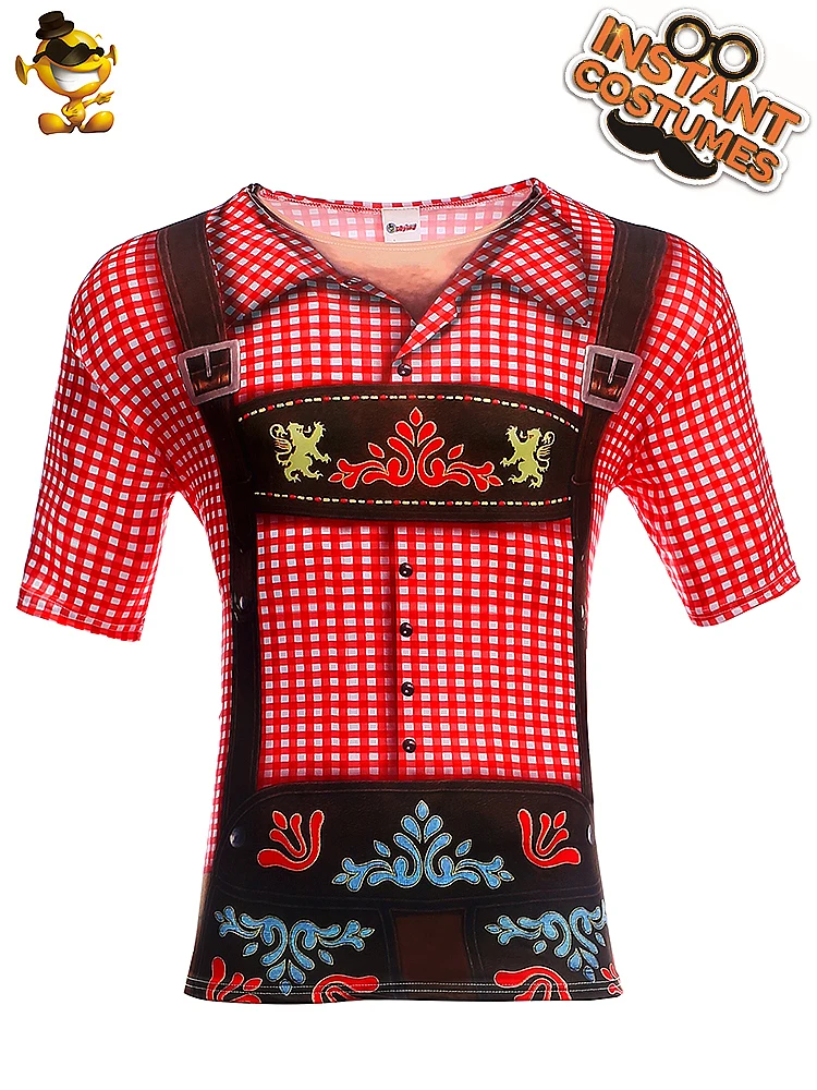 

New arrival man Oktoberfest T-shirt performance printing shirt top cosplay carnival beer party costume