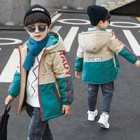 fashion thicken hoodned boys coat autumn and winter children outwear cotton padded tops clothes jackets boys 3 11years old