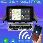 Автомагнитола PX6, мультимедийный проигрыватель с Android 10, 4 + 64 ГБ, GPS-навигацией для Renault Megane 3, Renault Fluence 2009 +, беспроводная, для Carplay, радио
