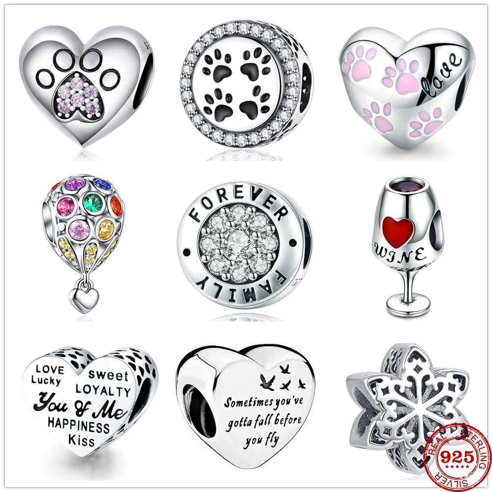 Новинка 2021 г. Шарм бусина с подвеской в виде лапы семьи вечная винный шар подходят