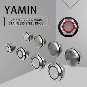 121619222530 мм моментальная Перезагрузка короткий металлический кнопочный переключатель DIY ультратонкая лампа водонепроницаемый Сенсорный со светодиодный светильник кой