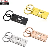 2pcs customized couple keychains personalized jigsaw shape original keychains for men women boyfriend girlfriend valentines gift