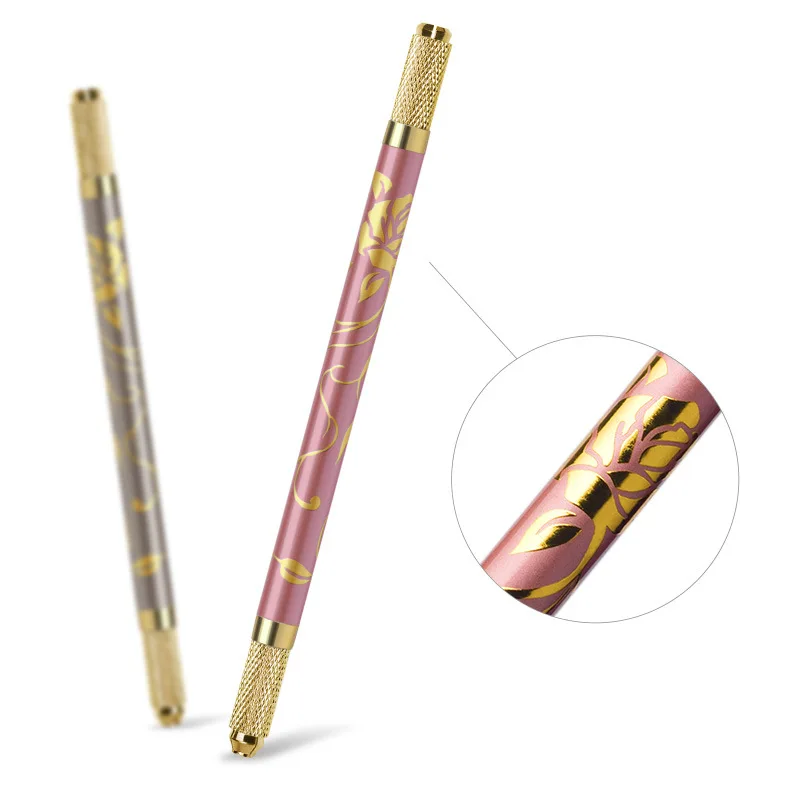 

1 Canetas Tebori Rosa Tattoo Lip EyeLine Eyebrow Needle Pen Permanent Eyebrow Makeup Tattoo Blade Holder Line Eyebrow Manual Pen