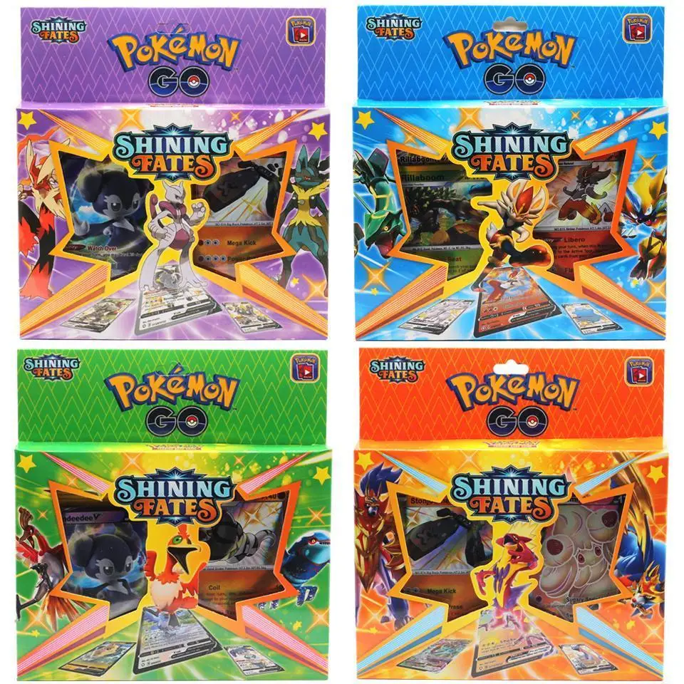 

2021 Latest 54Pcs English Pokemon Card Shining Fates Trade Game Battle Cards Collection Collectable TAKARA TOMY Pokemons Toys