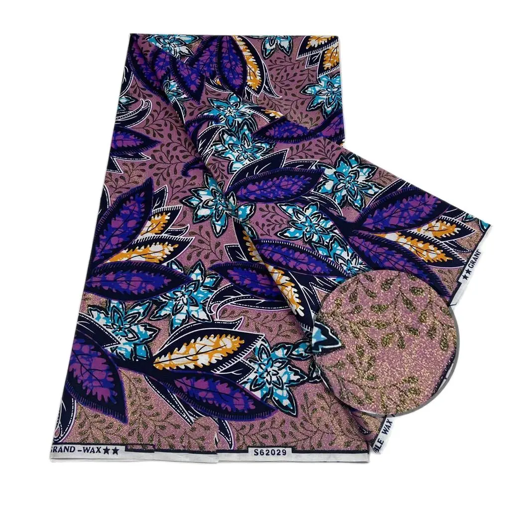 Новый Большой Африканский Воск блестящая ткань хлопок Анкара батик материал