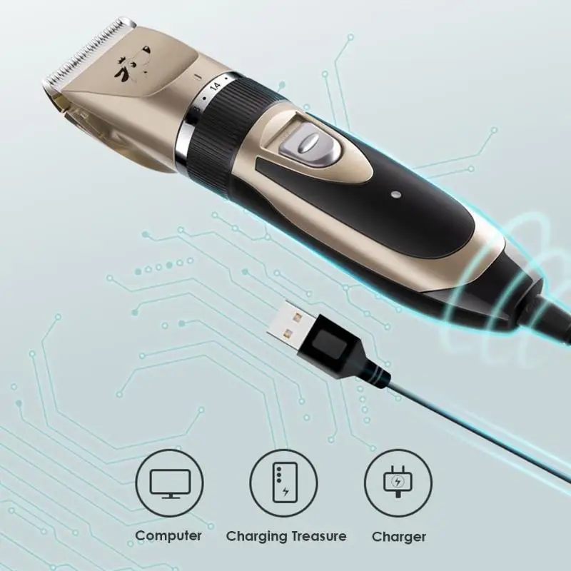 Профессиональный триммер для домашних животных USB Перезаряжаемые электрическая собака Кот машинка для стрижки, груминга бритва резак домашних животных Машинка для стрижки