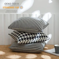 black yellow pink blue cotton cushion cover hound stooth 45x45cm plaid style home living room sofa decorative cushion