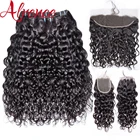 Волпряди с застежкой 4x4 13x4, Фронтальная застежка на сетке с 3 4 пряди, волнистые волосы для наращивания, 28, 30 дюймов