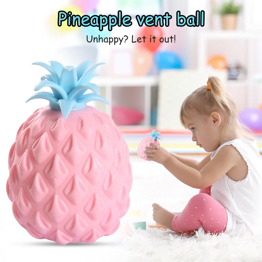 

Children Fruit Pineapple Ball Squeeze Stress Relief Toy Ornament Handicraft Decompression Toy for Kids Children Antistress Toys