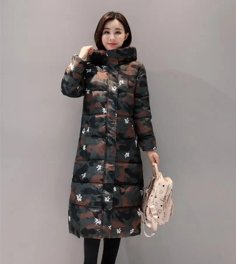 Camouflage coffee SWREDMI зимняя куртка для женщин зимняя куртка женская камуфляжная зимняя куртка Женская Толстая теплая длинная парка с капюшоном женская уличная куртка зимняя одежда - Цвет: Camouflage coffee