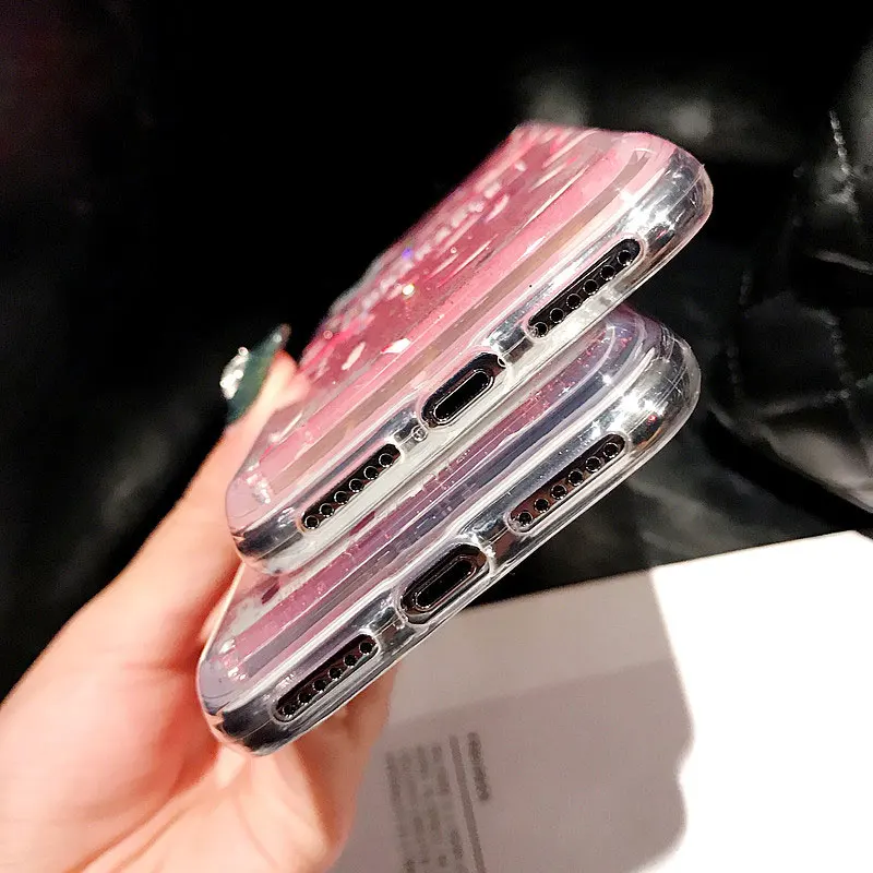 FQYANG Фламинго Единорог динамический жидкий зыбучий песок Прозрачный чехол для