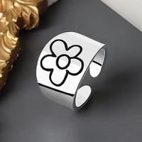 2021 new korean style flower rings for women punk trendy vintage plum blossom ring small daisy flower rings party couple rings