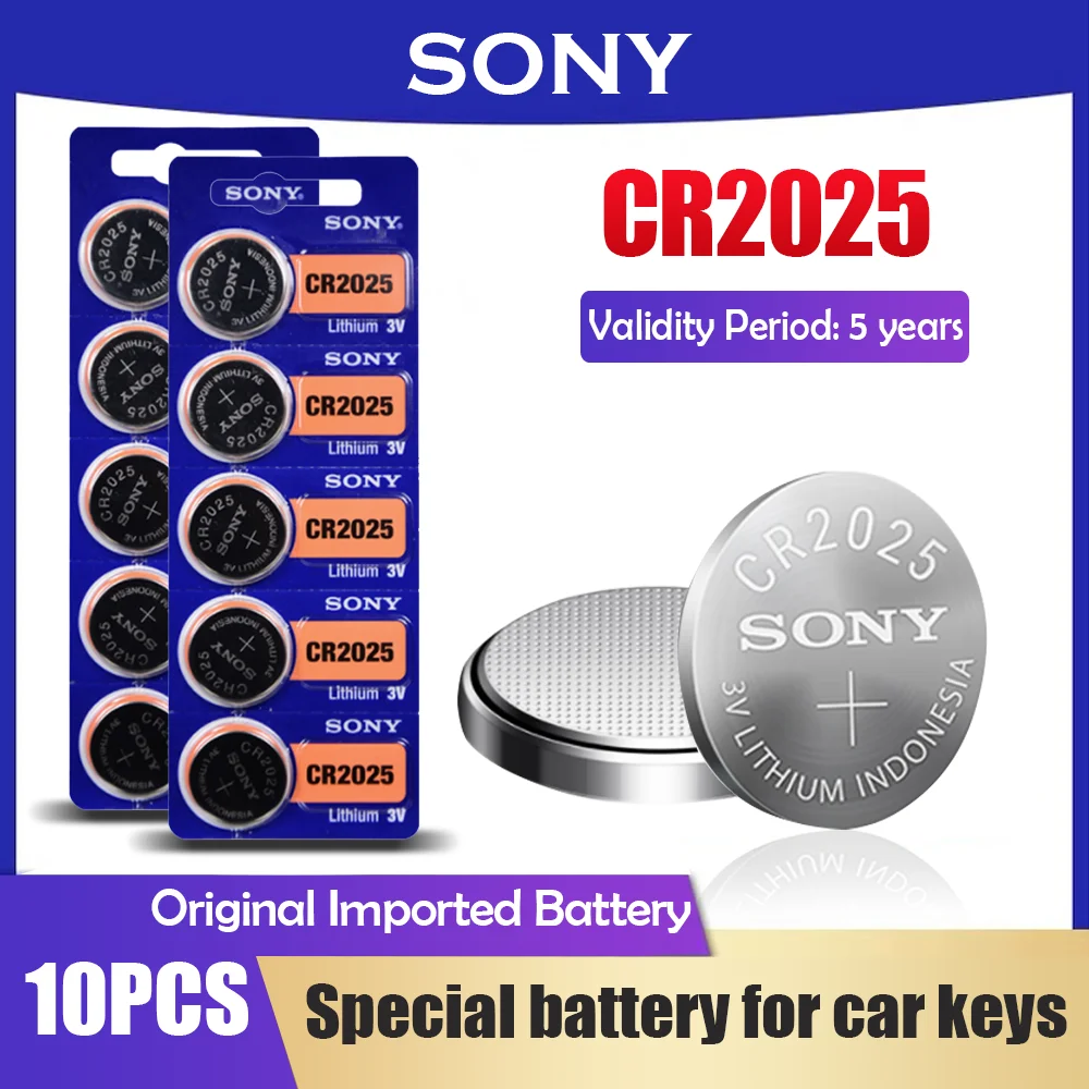 10 шт. Sony CR2025 3 В литиевая батарея Кнопочная батареи для часов автомобильных ключей