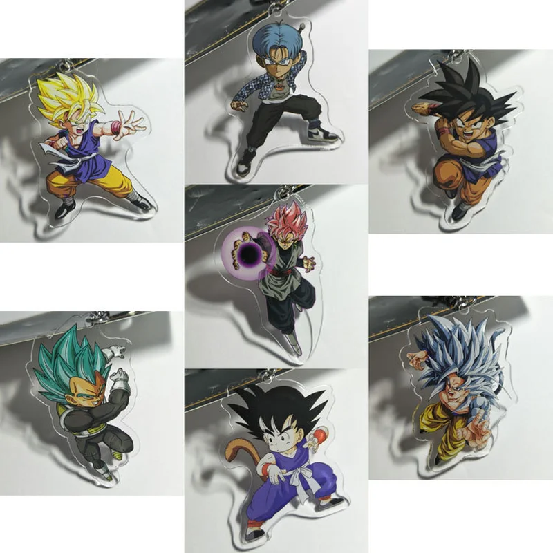 Аниме Dragon Ball Сон Гоку акриловый брелок Вегета Torankusu Супер Saiyan Broli смешной кулон брелки llaveros Ювелирные изделия Подарки