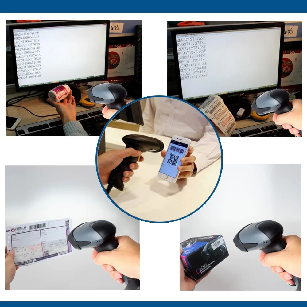 

EYOYO 001 Portable Hand-held 2D Barcode Scanner Wired USB Scanner QR Code PDF417 DataMatrix Laser Bar Code Scanner 2D For Mac OS