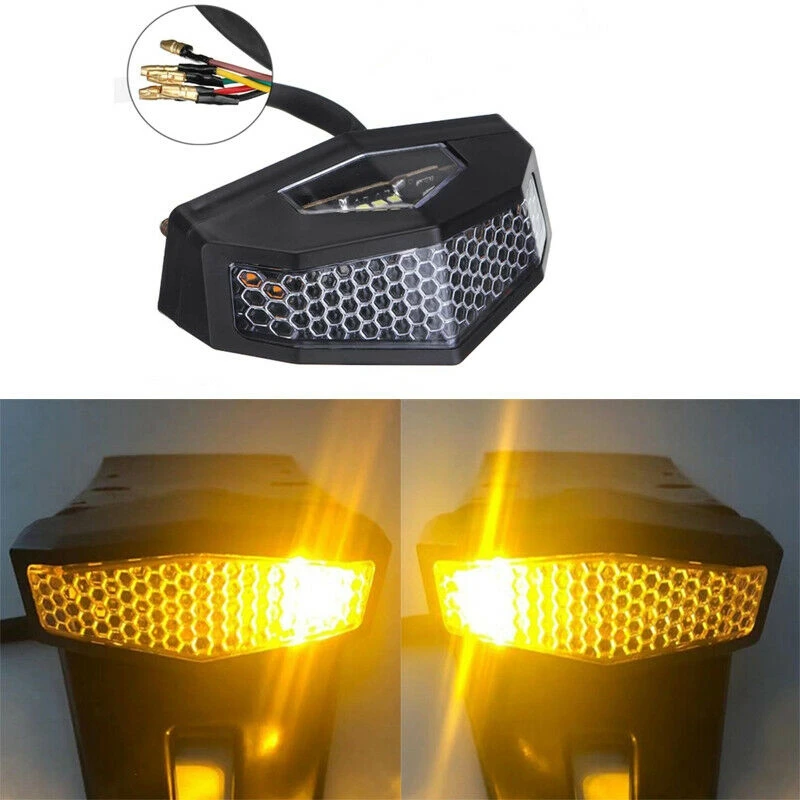 Universal Motorcycle LED Turn Signals Modified Tail Light Cafe Racer Fender Edge Brake Lamp |