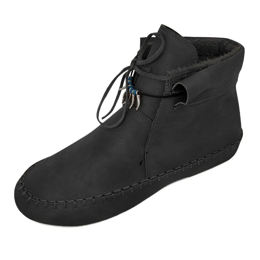 2020 New Spring Winter Women's Ladies Fashion Casual Warm Lace Up Short Ankle Boots Flat Leather Shoes Folk-custom Lady | Обувь