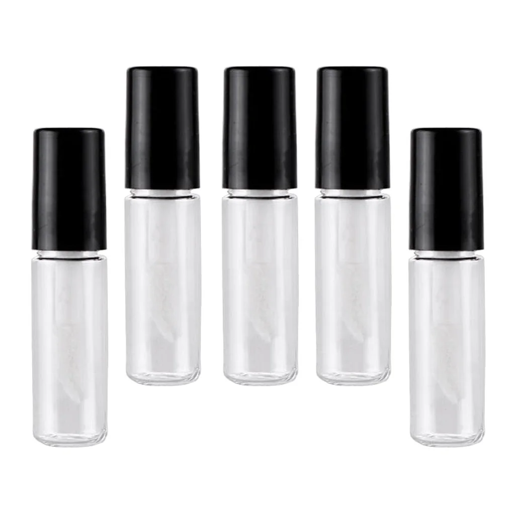 

5 Pieces Empty Lip Gloss Tubes 2ML Refillable Lip Balm Bottles Plastic