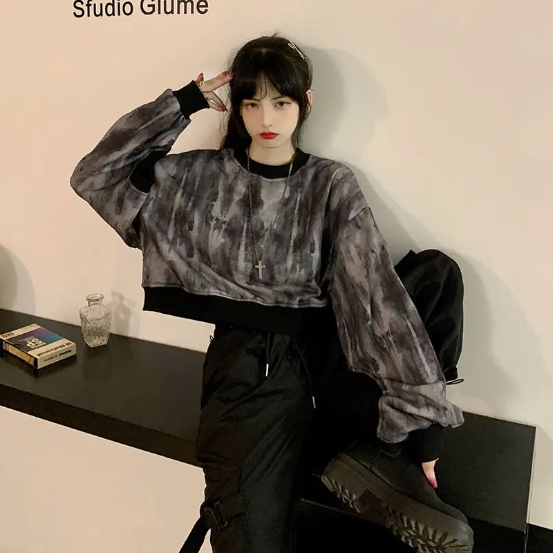 

Oversized Women's Hoodie 2021 Harajuku Streetwear Tie Dye Women Clothes Plus Size Autumn Casual Loose Tie Dye Sweatshirts