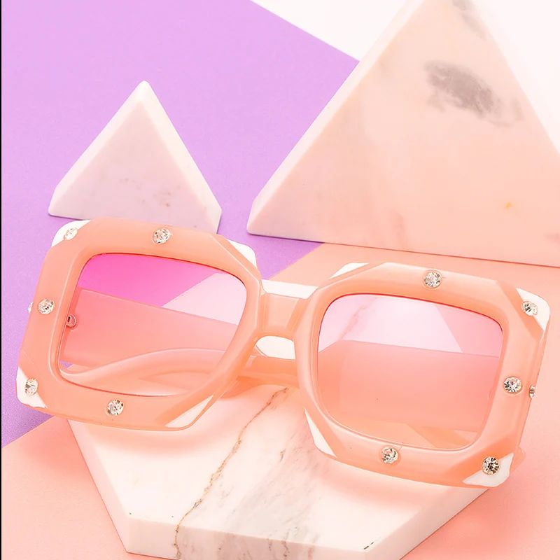 Женские и мужские очки со стразами SHAUNA большие брендовые дизайнерские