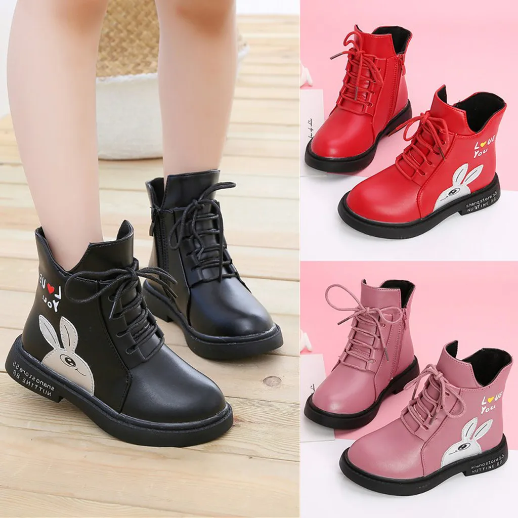 winter boots Children Baby toddler girl boots princess Cartoon Shoes Leather Winter Cotton Warm winter boots kids#Y3